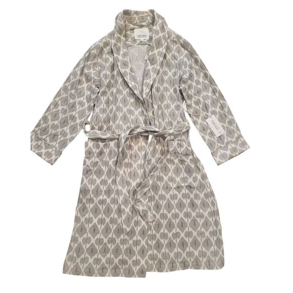 NWT Haven Well Within Robe Women's Medium Green Organic Cotton Gauze Ikat Print - Picture 2 of 5